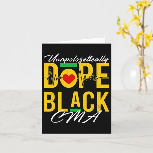 Unapologetically Drug Black CMA Nurse Medical Afri Kaart (Gele Bloem)