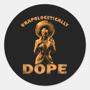 Unapologetically Drug Juneteenth Shirten Vrouwen Z Ronde Sticker
