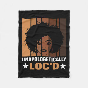 Unapologetically Loc'd Melanine Bruine Huid Zwart Fleece Deken