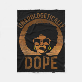 Unapologetically melanin afro queen black history fleece deken
