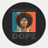 Unapologetically Retro Melanin Confidence  Ronde Sticker (Voorkant)