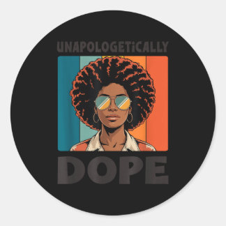 Unapologetically Retro Melanin Confidence  Ronde Sticker
