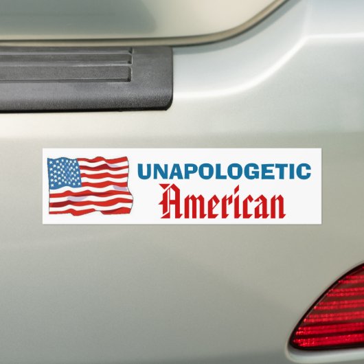 Unapologetisch Amerikaans Bumpersticker (Op auto)