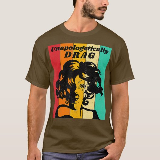 Unapologetisch Belemmering koningin Pride  Retro T-shirt (Voorkant)