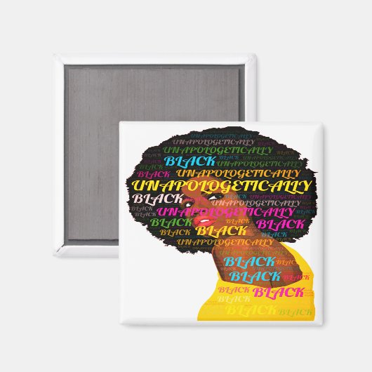 Unapologetisch Black Square Magnet (Voorkant / Achterkant)
