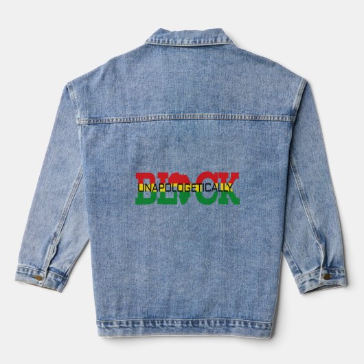 Unapologetisch zwart denim jacket (Achterkant)