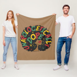 Unapologetisch zwarte dop Afro Fleece Deken
