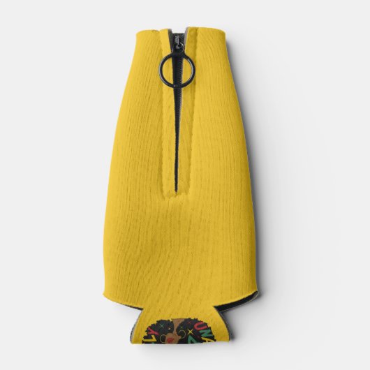 Unapologetisch zwarte dop Afro Flesjeskoeler (Achterkant)