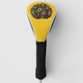 Unapologetisch zwarte dop Afro Golfheadcover (Voorkant)