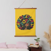 Unapologetisch zwarte dop Afro Hangend Wandkleed (Slaapkamer)