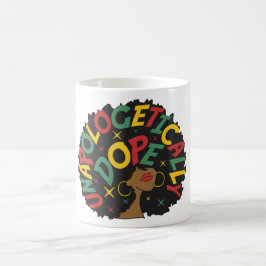 Unapologetisch zwarte dop Afro Koffiemok