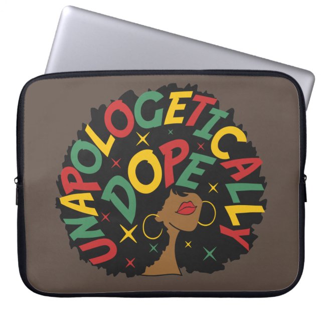 Unapologetisch zwarte dop Afro Laptop Sleeve (Voorkant)