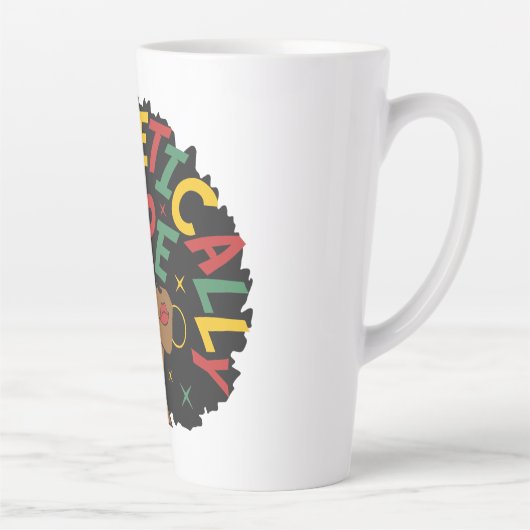 Unapologetisch zwarte dop Afro Latte Mok (Rechts)