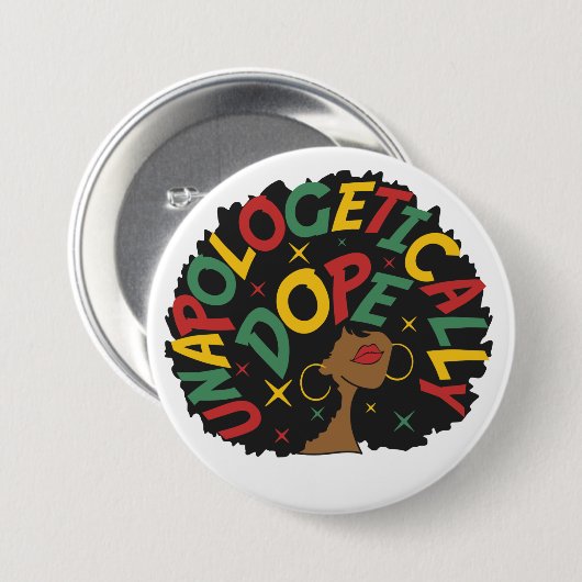 Unapologetisch zwarte dop Afro Ronde Button 7,6 Cm (Voorkant /achterkant)
