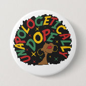 Unapologetisch zwarte dop Afro Ronde Button 7,6 Cm (Voorkant)
