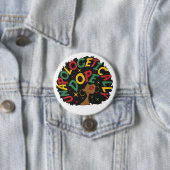 Unapologetisch zwarte dop Afro Ronde Button 7,6 Cm (In situ)