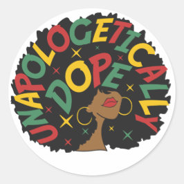 Unapologetisch zwarte dop Afro Ronde Sticker