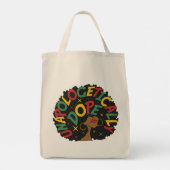 Unapologetisch zwarte dop Afro Tote Bag (Achterkant)