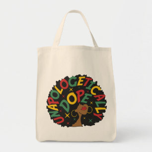 Unapologetisch zwarte dop Afro Tote Bag