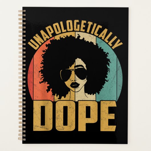 Unapologetisch zwarte dope Pride Melanin Afrikaans Planner (Voorkant)