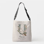 Una's Bright Blossom - Boho Bloem Monogram Crossbody Tas (Achterkant)