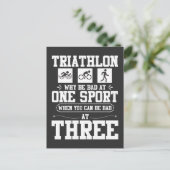 Unathletic Why Bad at One Sport Funny Triathlon Briefkaart (Staand voorkant)