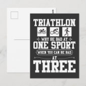 Unathletic Why Bad at One Sport Funny Triathlon Briefkaart (Voorkant / Achterkant)