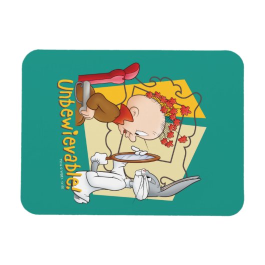 "Unbewievable" Barber BUGS BUNNY™ & Elmer Fudd Magneet (Horizontaal)