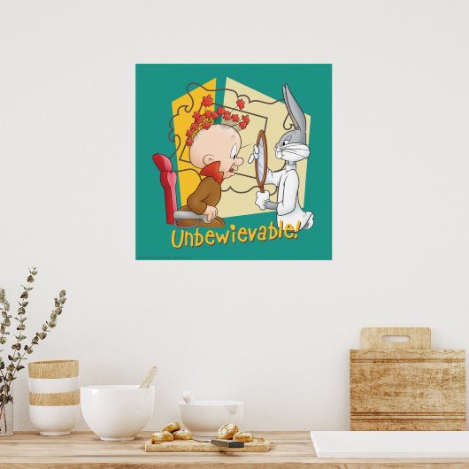 "Unbewievable" Barber BUGS BUNNY™ & Elmer Fudd Poster (Keuken)
