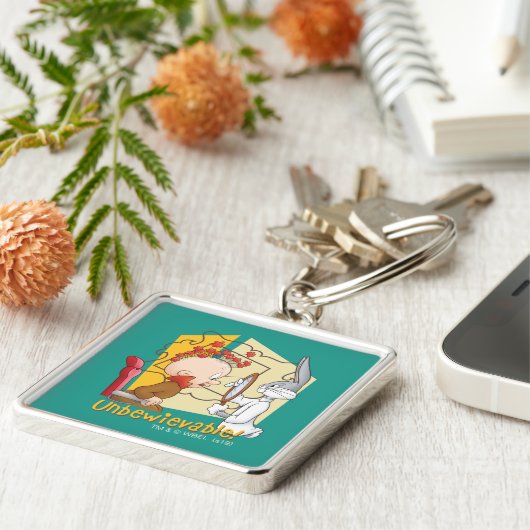 "Unbewievable" Barber BUGS BUNNY™ & Elmer Fudd Sleutelhanger (Zijkant)