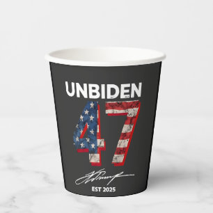 Unbiden 47 Trump Est. 4 juli 2025 Papieren Bekers