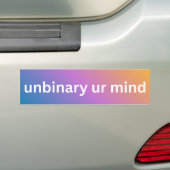Unbinary UR Mind Bumpersticker (Op auto)