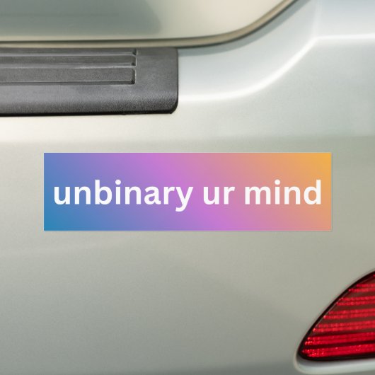 Unbinary UR Mind Bumpersticker (Op auto)