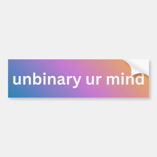 Unbinary UR Mind Bumpersticker (Voorkant)