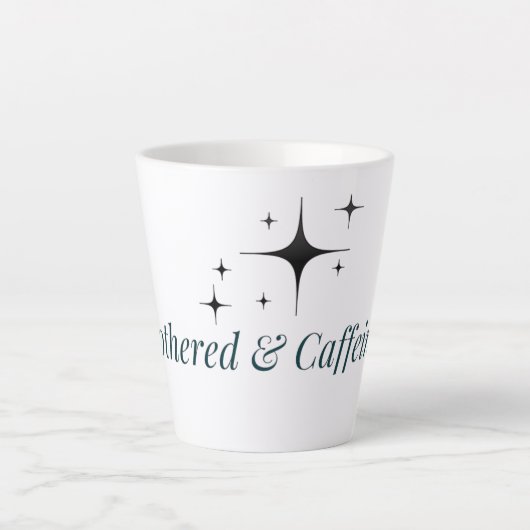 Unbothered and Caffeinated Mug Latte Mok (Voorkant)