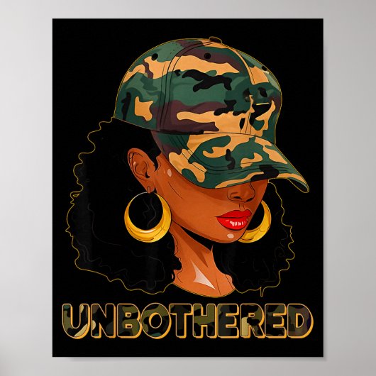 Unbothered Black Woman Melanin African Black Histo Poster (Voorkant)