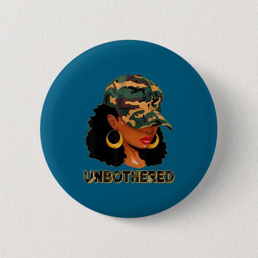 Unbothered Black Woman Melanin African Black Histo Ronde Button 5,7 Cm (Voorkant)