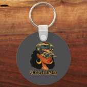 Unbothered Black Woman Melanin African Black Histo Sleutelhanger (Voorkant)