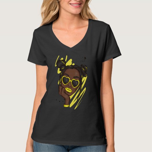 Unbothered By Negative Soul Melanin Afro American T-shirt (Voorkant)