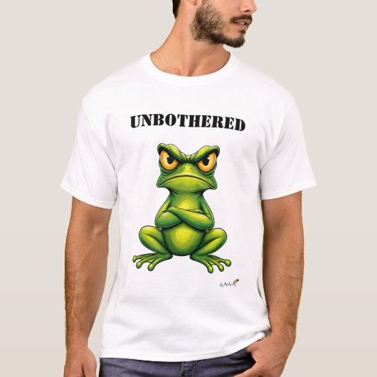 Unbothered Funny Grumpy Frog T-Shirt (Voorkant)