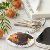 Unbothered Golden Hour Dog – Premium Minimalist  Sleutelhanger (Voorkant Rechts)