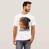 Unbothered Golden Hour Dog – Premium Minimalist T-shirt (Voorkant volledig)