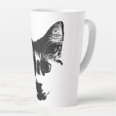 Unbothered – Ink Style Cat Latte Mok (Rechterhoek)