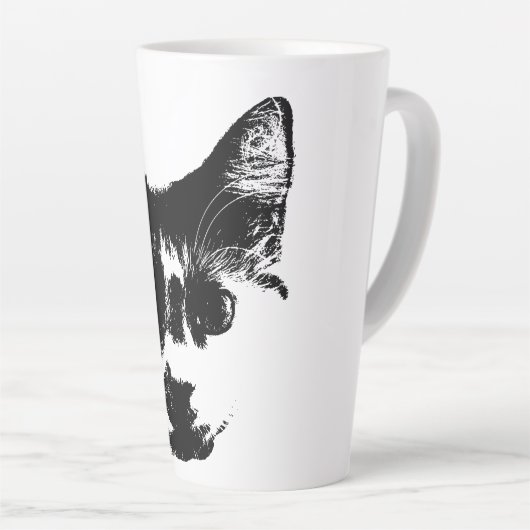 Unbothered – Ink Style Cat Latte Mok (Rechterhoek)