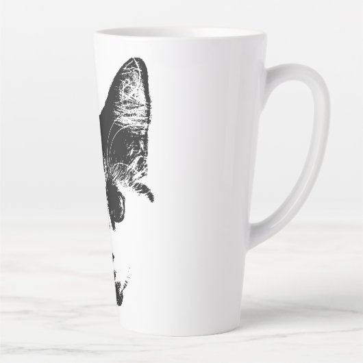 Unbothered – Ink Style Cat Latte Mok (Rechts)