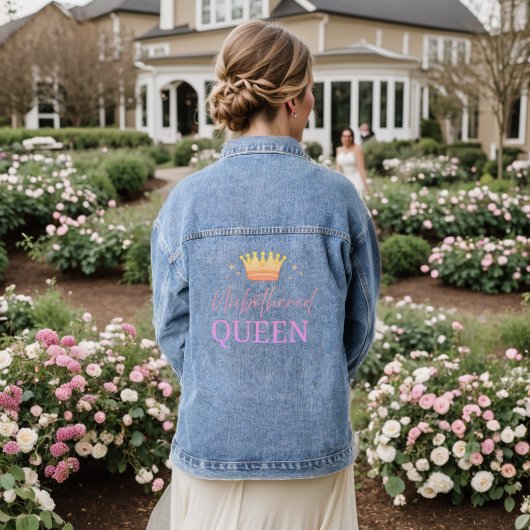 Unbothered Queen-  Denim Jacket (Huwelijk Achterkant)