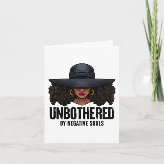 Unbothered Sassy Black Queen African American Ladi Kaart (Voorkant)