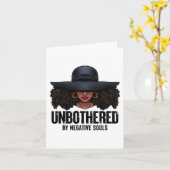 Unbothered Sassy Black Queen African American Ladi Kaart (Gele Bloem)