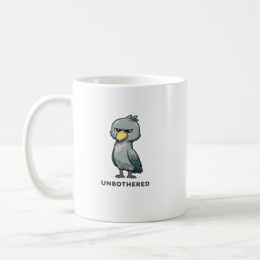 Unbothered Shoebill Bird Minimalist Funny Design Koffiemok (Links)