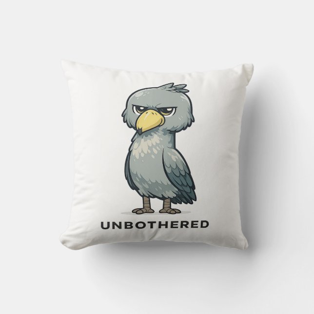 Unbothered Shoebill Bird Minimalist Funny Design Kussen (Voorkant)